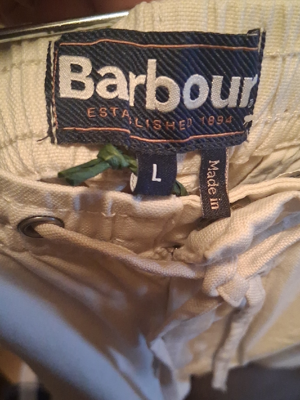 Barbour Cream Drawstring Casual Shorts